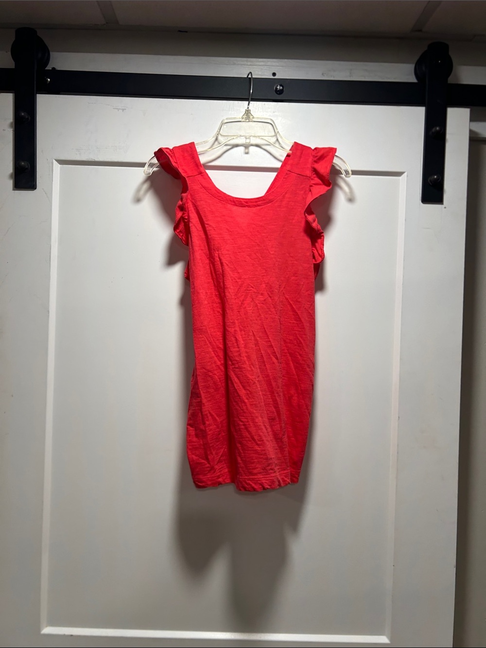 LOFT Coral Pink Ruffle Sleeve Tank